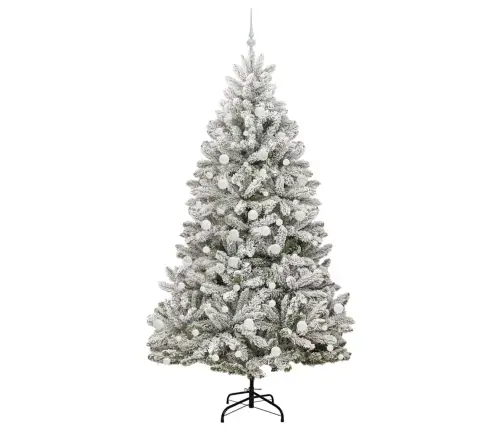 Mākslīgā Ziemassvētku Eglīte Zaļš Un Balts 210 Cm Pvc Vidaxl