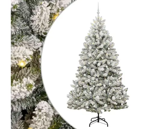 Mākslīgā Ziemassvētku Eglīte Zaļš Un Balts 210 Cm Pvc Vidaxl