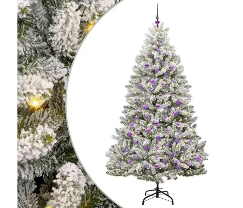 Mākslīgā Ziemassvētku Eglīte Zaļš Un Balts 210 Cm Pvc Un Metāls Vidaxl