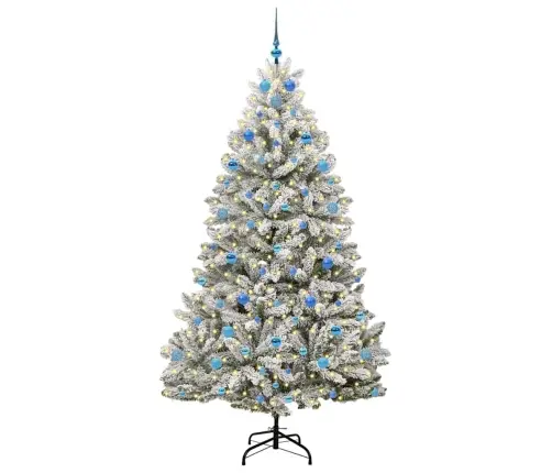 Tehisjõulupuu Roheline Ja Valge 210 Cm Pvc Ja Metall