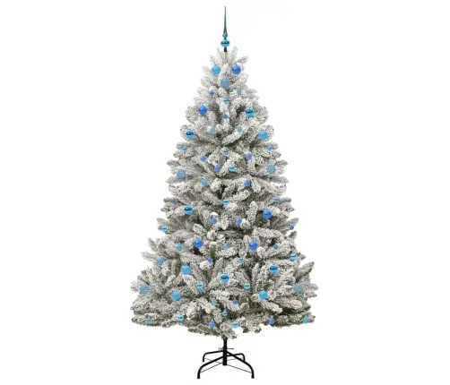 Tehisjõulupuu Roheline Ja Valge 210 Cm Pvc Ja Metall