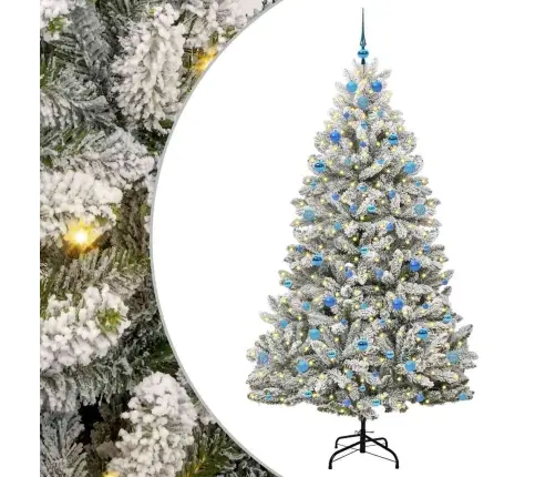 Tehisjõulupuu Roheline Ja Valge 210 Cm Pvc Ja Metall