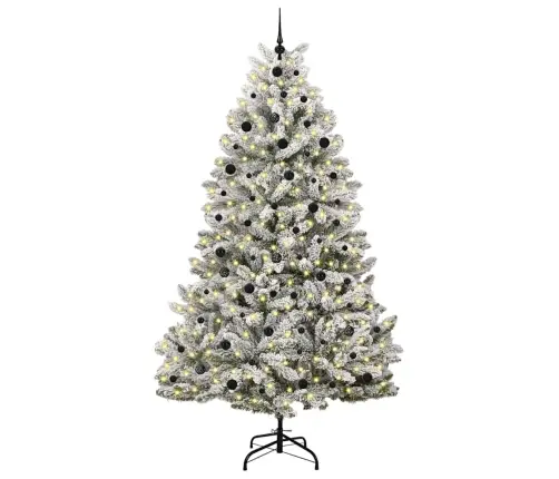 Dirbtinė Kalėdų Eglutė Žalia Ir Balta 240 Cm Pvc Ir Metalas