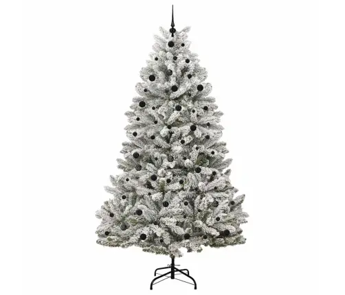 Dirbtinė Kalėdų Eglutė Žalia Ir Balta 240 Cm Pvc Ir Metalas