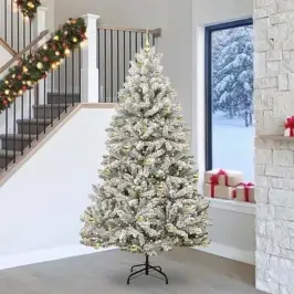 Mākslīgā Ziemassvētku Eglīte Zaļš Un Balts 240 Cm Pvc Un Metāls Vidaxl