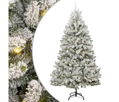 Mākslīgā Ziemassvētku Eglīte Zaļš Un Balts 240 Cm Pvc Un Metāls Vidaxl