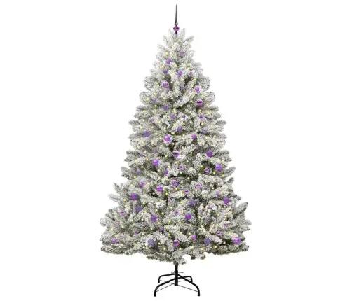 Mākslīgā Ziemassvētku Eglīte Zaļš Un Balts 240 Cm Pvc Un Metāls Vidaxl