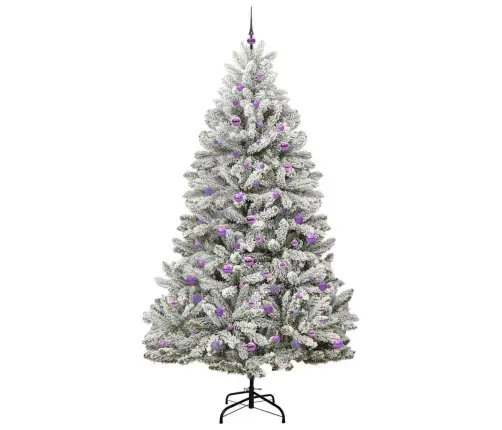 Mākslīgā Ziemassvētku Eglīte Zaļš Un Balts 240 Cm Pvc Un Metāls Vidaxl