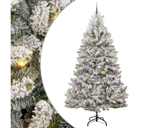 Mākslīgā Ziemassvētku Eglīte Zaļš Un Balts 240 Cm Pvc Un Metāls Vidaxl