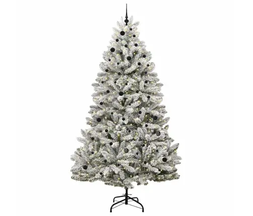 Mākslīgā Ziemassvētku Eglīte Zaļš Un Balts 270 Cm Pvc Un Metāls Vidaxl