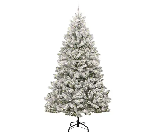 Mākslīgā Ziemassvētku Eglīte Zaļš Un Balts 270 Cm Pvc Un Metāls Vidaxl