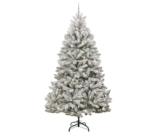 Mākslīgā Ziemassvētku Eglīte Zaļš Un Balts 270 Cm Pvc Un Metāls Vidaxl