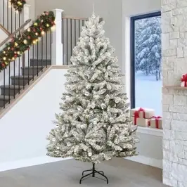 Mākslīgā Ziemassvētku Eglīte Zaļš Un Balts 270 Cm Pvc Un Metāls Vidaxl