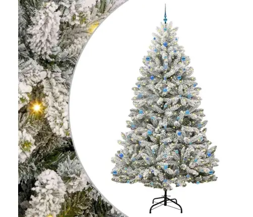 Mākslīgā Ziemassvētku Eglīte Zaļš Un Balts 270 Cm Pvc Un Metāls Vidaxl