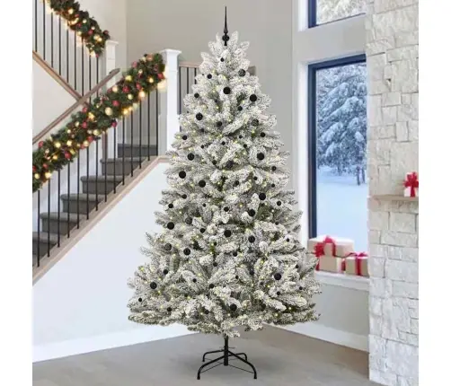 Mākslīgā Ziemassvētku Eglīte Zaļš Un Balts 300 Cm Pvc Un Metāls Vidaxl