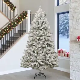 Dirbtinė Kalėdų Eglutė Žalia Ir Balta 300 Cm Pvc Ir Metalas