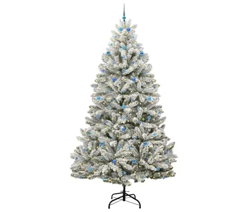 Mākslīgā Ziemassvētku Eglīte Zaļš Un Balts 300 Cm Pvc Un Metāls Vidaxl