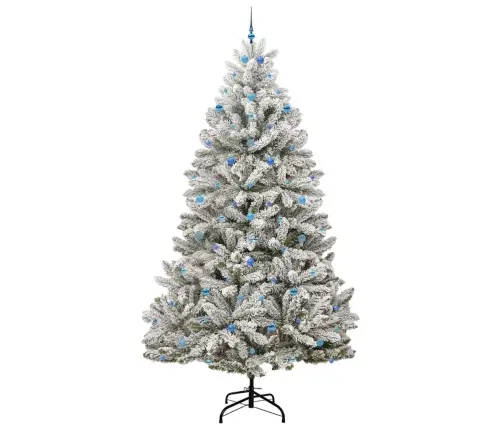 Mākslīgā Ziemassvētku Eglīte Zaļš Un Balts 300 Cm Pvc Un Metāls Vidaxl