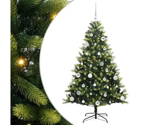 Tehis Hingedega Jõulupuu 150 Ledi Roheline 150 Cm Pvc Ja Pe