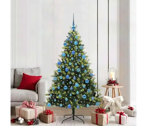 Tehis Hingedega Jõulupuu 300 Led-Iga Roheline 180 Cm Pvc Ja Pe Tehis Hingedega Jõulupuu 300 Led-Iga Roheline 180 Cm Pvc Ja Pe