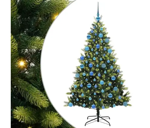 Tehis Hingedega Jõulupuu 300 Led-Iga Roheline 180 Cm Pvc Ja Pe Tehis Hingedega Jõulupuu 300 Led-Iga Roheline 180 Cm Pvc Ja Pe