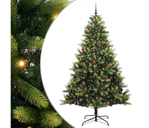 Mākslīgā Locītā Ziemassvētku Egle Ar 300 Led Gaismām 210 Cm Vidaxl