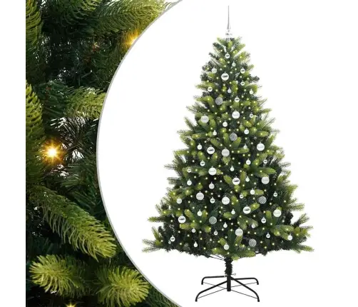 Mākslīgais Saliekamais Ziemassvētku Koks 300 Led Zaļa 210 Cm Vidaxl