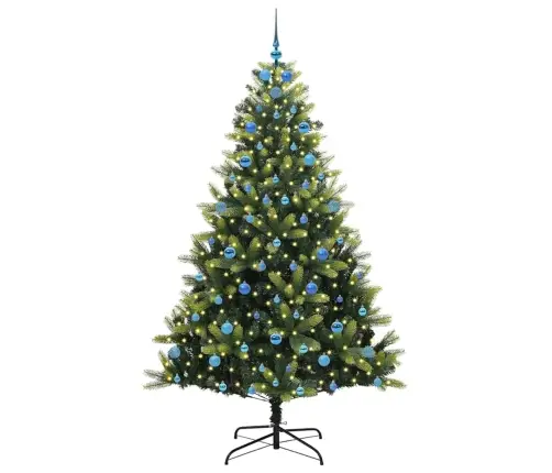 Mākslīgā Hinged Ziemassvētku Egle Ar 300 Led Zaļa 210 Cm Vidaxl