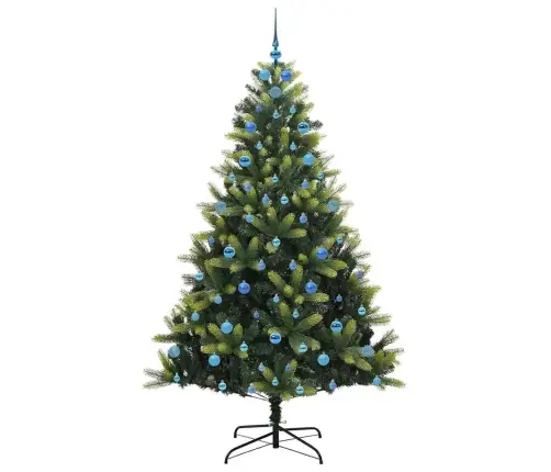 Mākslīgā Hinged Ziemassvētku Egle Ar 300 Led Zaļa 210 Cm Vidaxl