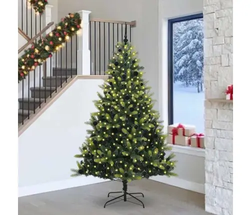 Mākslīgā Salokāmā Ziemassvētku Egle Ar 300 Led Gaismām 240 Cm Vidaxl