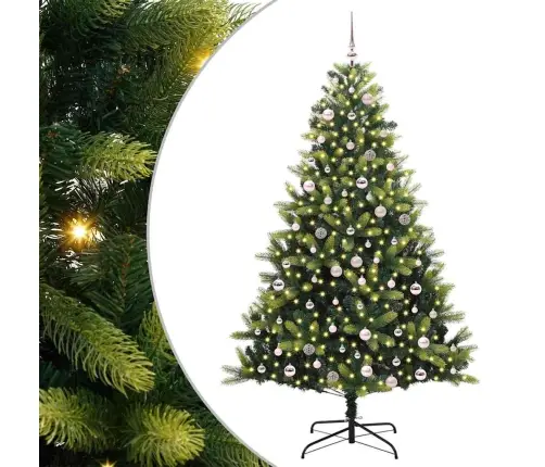 Tehis Hingedega Jõulupuu 300 Led-Iga Roheline 240 Cm Pvc Ja Pe