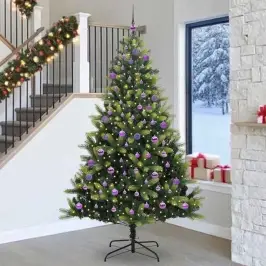 Mākslīgais Saliekamais Ziemassvētku Koks 300 Led Zaļa 240 Cm Vidaxl