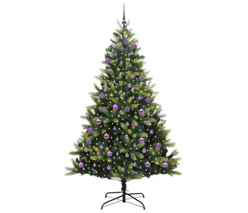 Tehis Hingedega Jõulupuu 300 Led-Iga Roheline 240 Cm Pvc Ja Pe