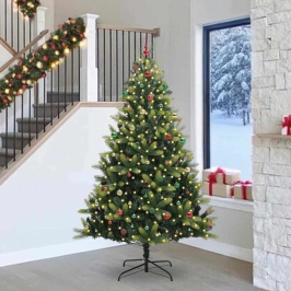Mākslīgais Saliekamais Ziemassvētku Koks 300 Led Zaļa 240 Cm Vidaxl