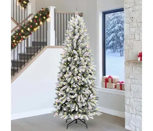 Tehisjõulupuu Valge 240 Cm Pvc Ja Plastik Ja Teras Ja Pe