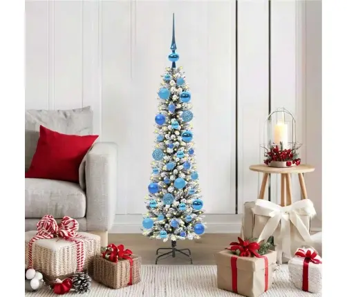 Tehisjõulupuu Roheline Ja Valge 120 Cm Pvc, Metall Ja Plastik