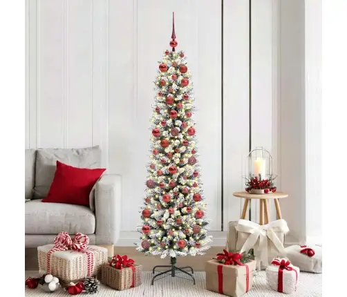 Tehisjõulupuu Roheline Ja Valge 180 Cm Pvc, Metall Ja Plastik