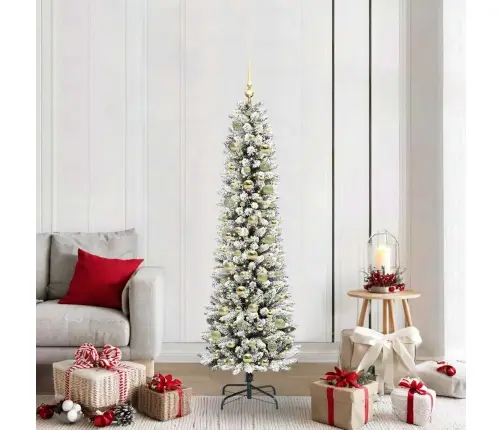 Dirbtinė Kalėdų Eglutė Su 300 Led S Stovu Žalia Ir Balta 180 Cm