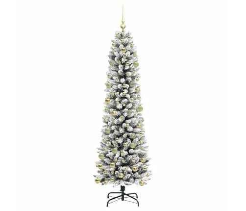 Tehisjõulupuu Roheline Ja Valge 210 Cm Pvc, Metall Ja Plastik Tehisjõulupuu Roheline Ja Valge 210 Cm Pvc, Metall Ja Plastik