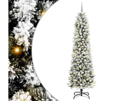 Tievā Ziemassvētku Egle Balts 240 Cm Pvc Vidaxl