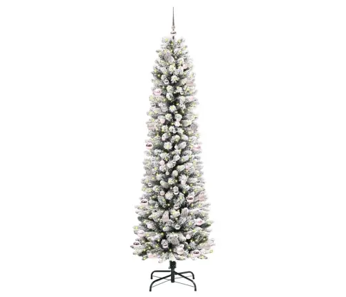 Dirbtinė Kalėdų Eglutė Su 300 Led S Stovu Žalia Ir Balta 240 Cm