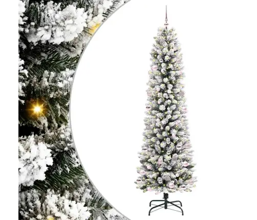 Dirbtinė Kalėdų Eglutė Su 300 Led S Stovu Žalia Ir Balta 240 Cm
