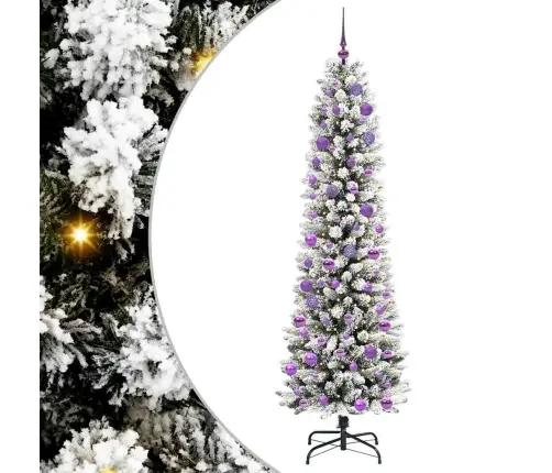 Tehisjõulupuu Roheline Ja Valge 240 Cm Pvc, Metall Ja Plastik