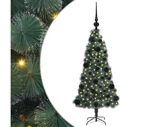 Mākslīgais Iepriekš Apgaismotais Ziemassvētku Koks Ar Bumbu Komplektu Vidaxl