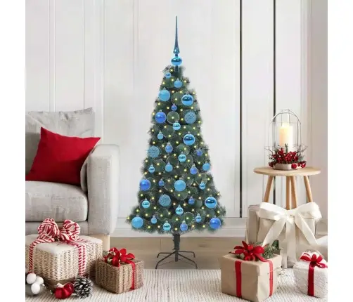 Mākslīgā Iepriekš Apgaismotā Ziemassvētku Eglīte Ar Bumbiņu Komplektu Vidaxl