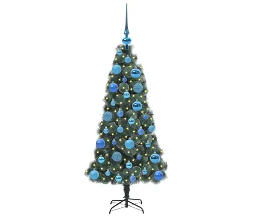 Mākslīgā Iepriekš Apgaismotā Ziemassvētku Eglīte Ar Bumbiņu Komplektu Vidaxl