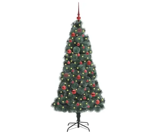 Mākslīgais Iepriekš Apgaismotais Ziemassvētku Eglīte Ar Bumbiņu Komplektu Vidaxl