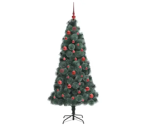 Mākslīgais Iepriekš Apgaismotais Ziemassvētku Eglīte Ar Bumbiņu Komplektu Vidaxl