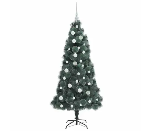 Mākslīgais Izgaismotais Ziemassvētku Koks Ar Bumbu Komplektu Vidaxl