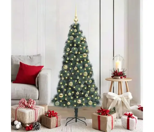Kunstlik Eeltuledud Jõulupuu Pallikomplektiga Roheline 150 Cm